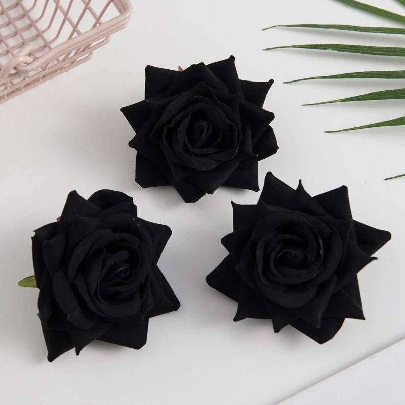 100PCS Silk Red Roses Head Fake Floral Decor for Weddings