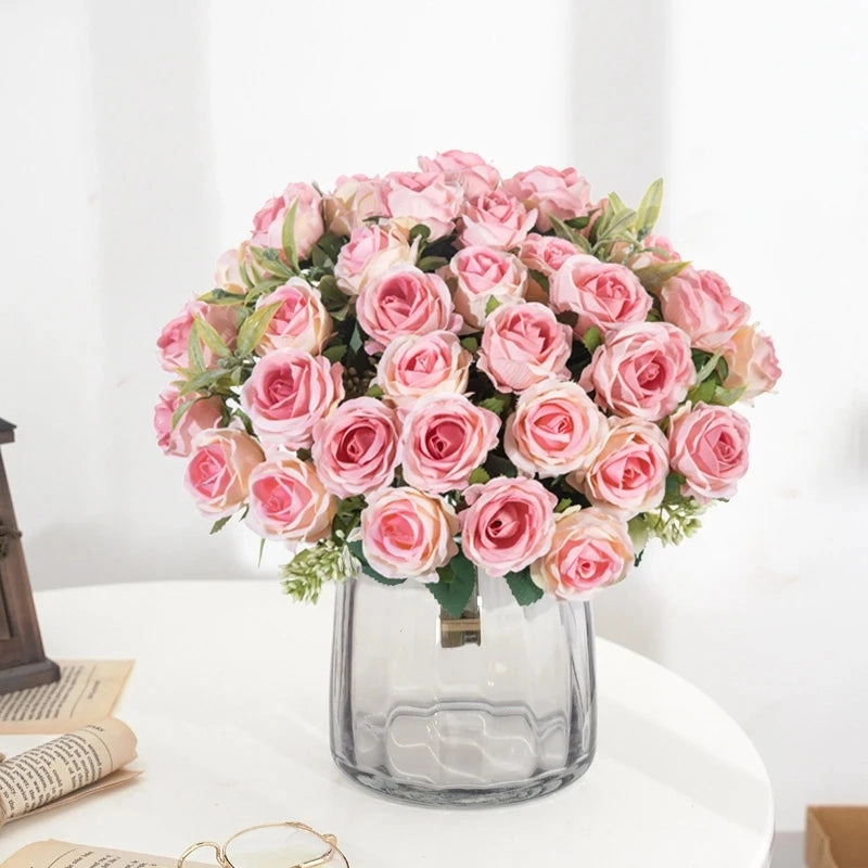 10 Heads Artificial Flowers Silk Roses for Home Decor