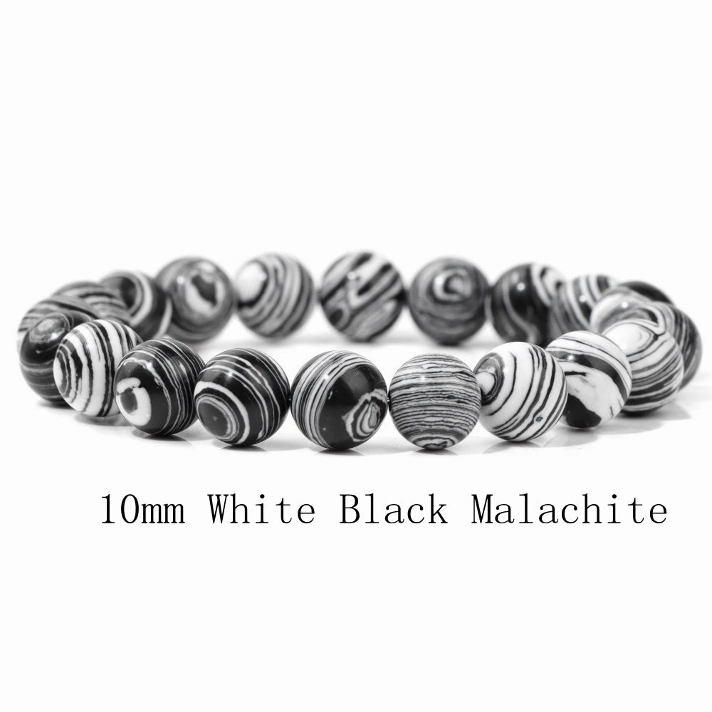 10mm Blue Malachite Beads Bracelets For Women Men Handmade