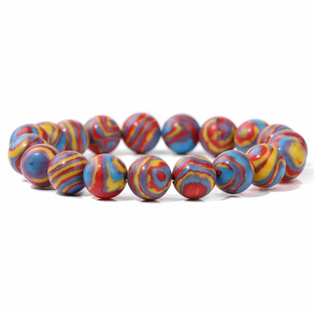 10mm Blue Malachite Beads Bracelets For Women Men Handmade