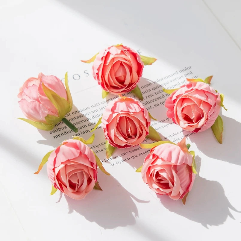 10Pcs Silk Tea Buds Roses for Wedding Decor and Diy Gifts