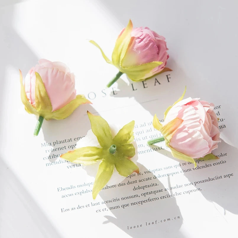 10Pcs Silk Tea Buds Roses for Wedding Decor and Diy Gifts