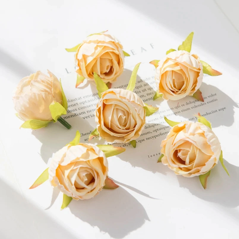 10Pcs Silk Tea Buds Roses for Wedding Decor and Diy Gifts