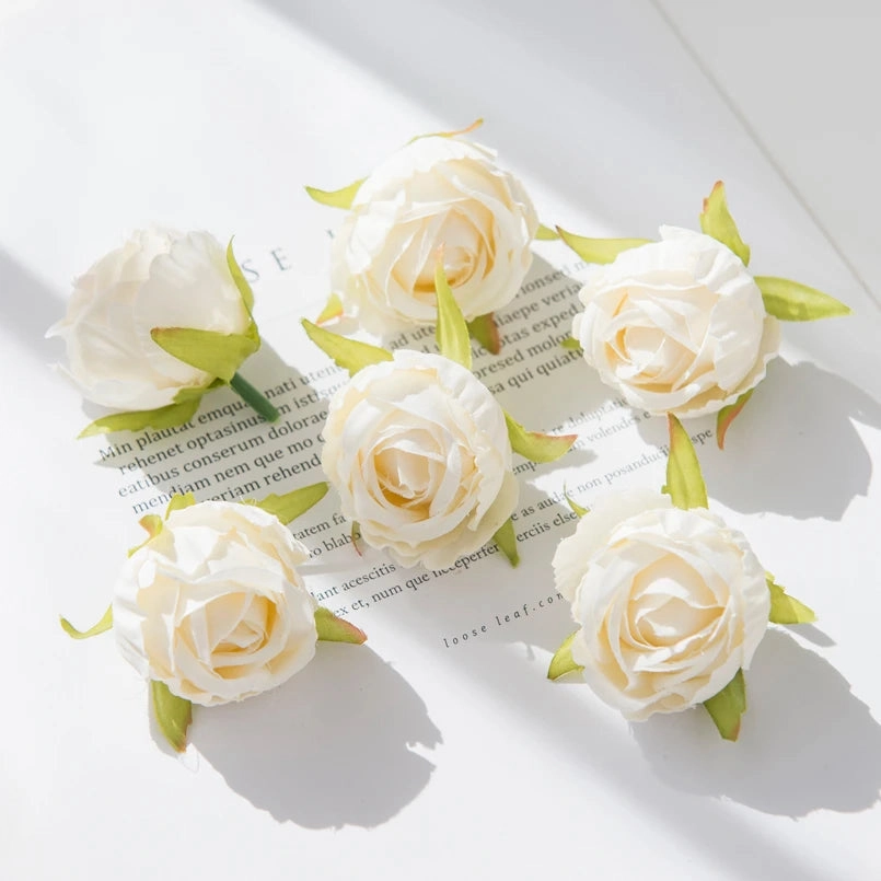 10Pcs Silk Tea Buds Roses for Wedding Decor and Diy Gifts