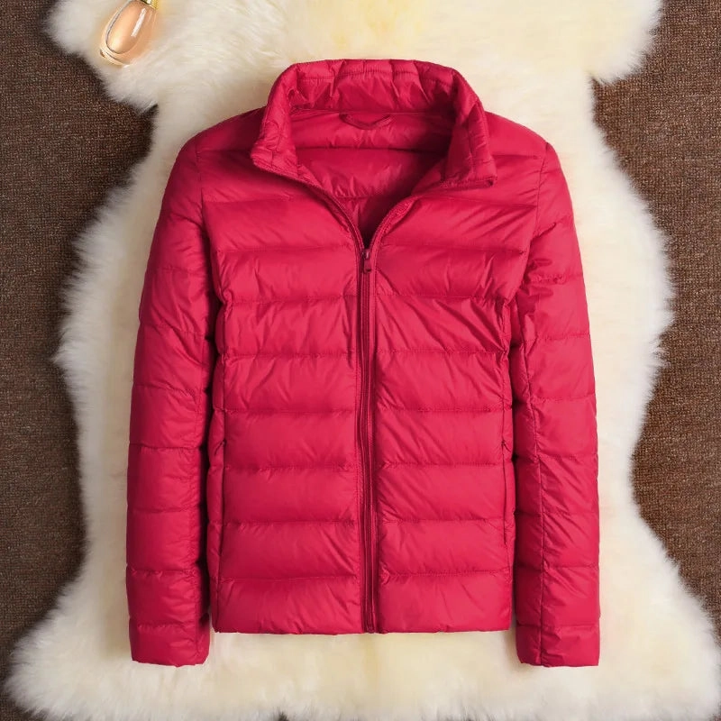 11 Colors Women Korean Slim Fit Stand Collar Puffer Jackets