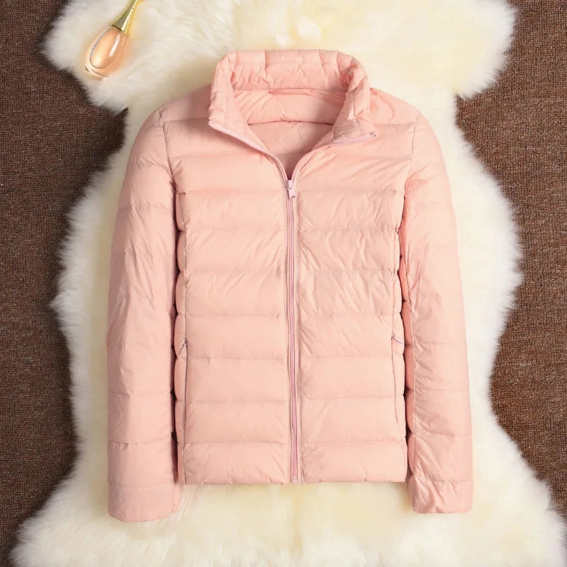 11 Colors Women Korean Slim Fit Stand Collar Puffer Jackets