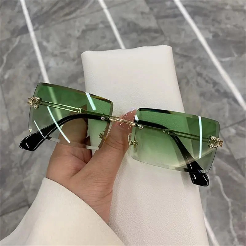 1/2pcs Fashion Rimless Sunglasses Woman Gradient Frameless Shades