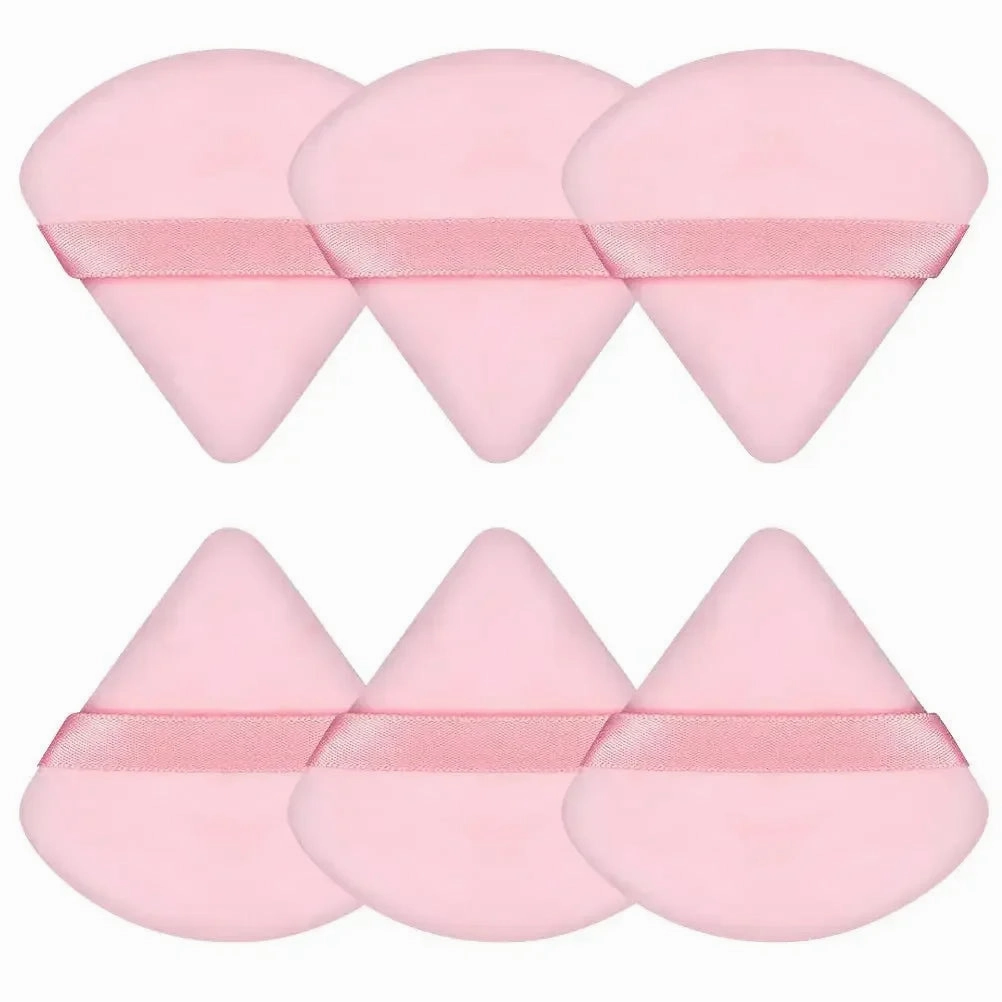 1/3/6Pcs Triangle Velvet Powder Puff Sponges for Flawless Makeup
