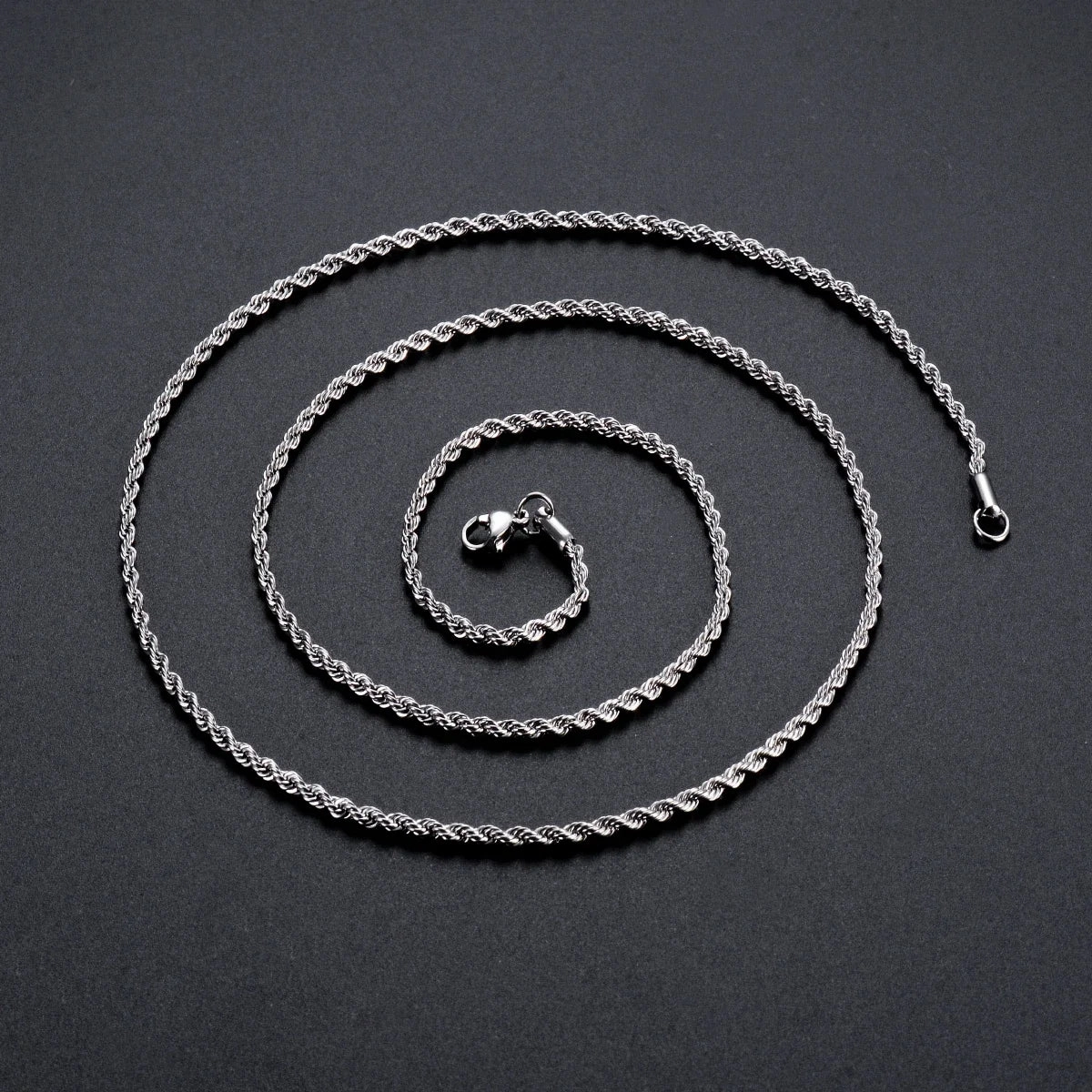 1 Piece 925 Sterling Silver 2mm 3mm 4mm Rope Chain Necklace Bracelet Unisex Fashion Accessory