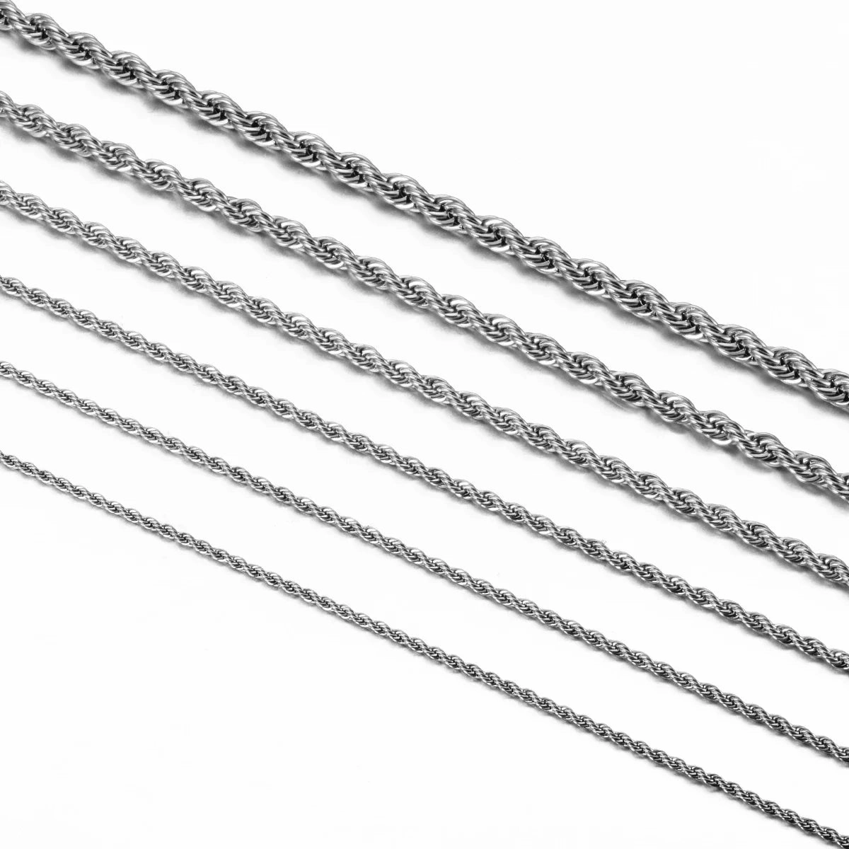 1 Piece 925 Sterling Silver 2mm 3mm 4mm Rope Chain Necklace Bracelet Unisex Fashion Accessory