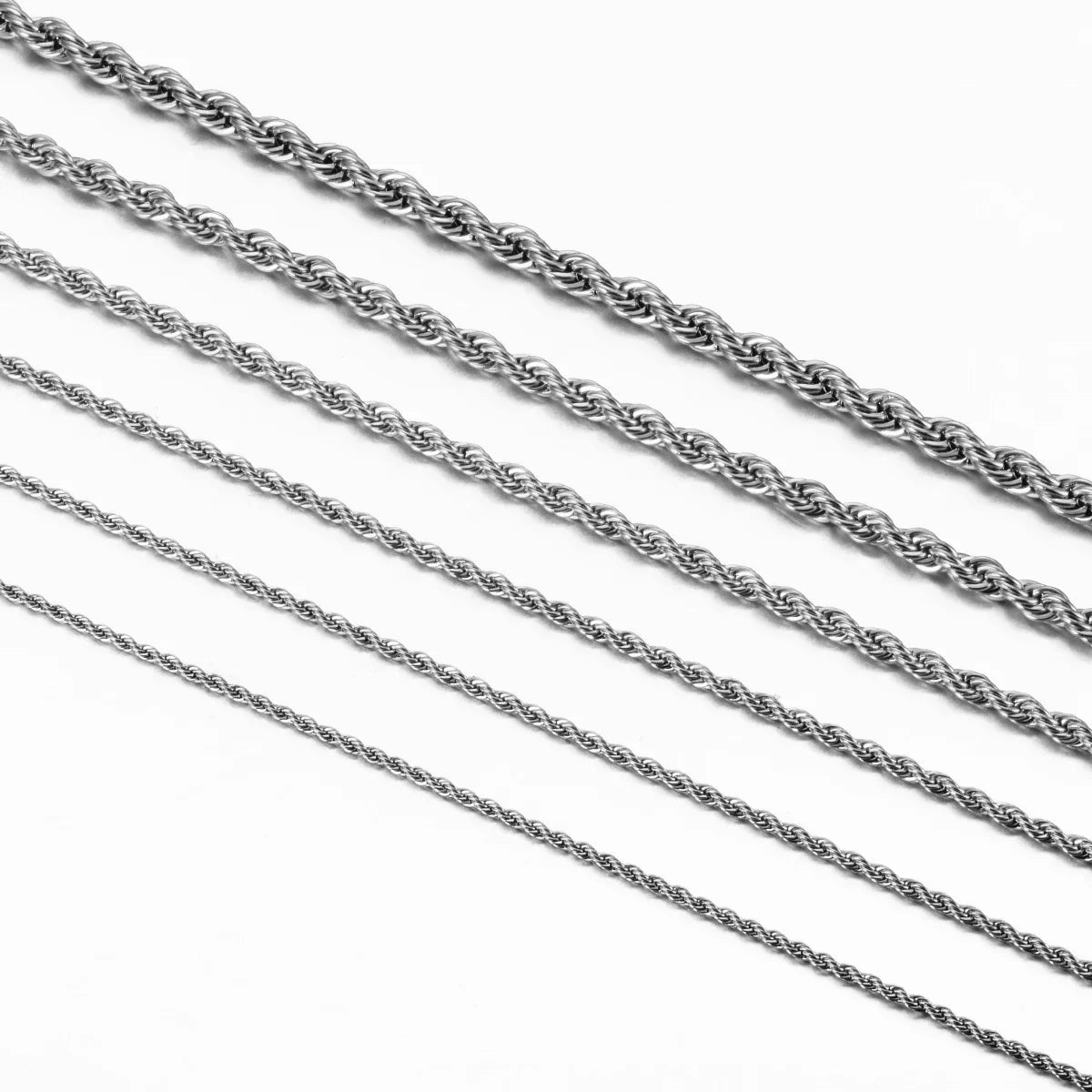 1 Piece 925 Sterling Silver 2mm 3mm 4mm Rope Chain Necklace Bracelet Unisex Fashion Accessory