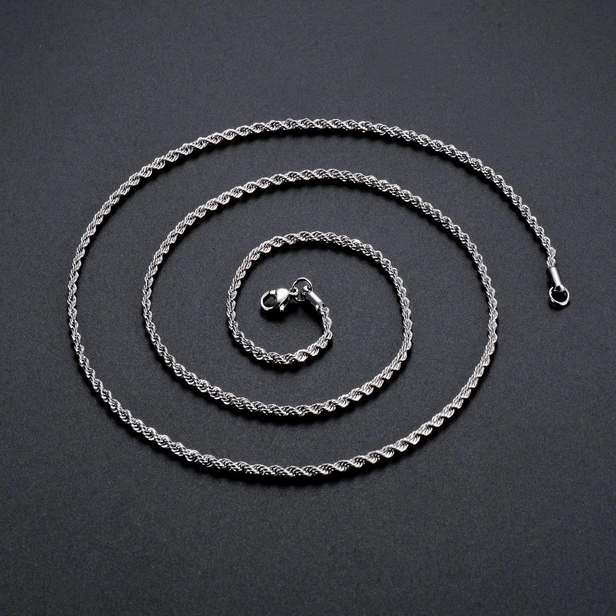 1 Piece 925 Sterling Silver 2mm 3mm 4mm Rope Chain Necklace Bracelet Unisex Fashion Accessory