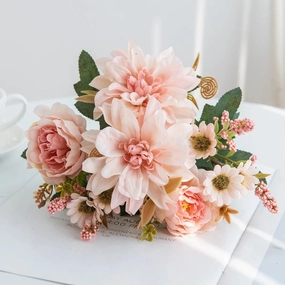 1Pc Hot Sale Artificial Flower Silk Dahlia Rose Daisy Decor