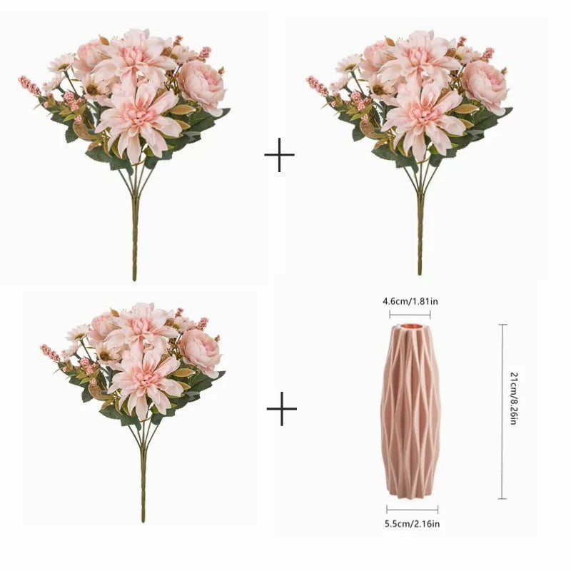 1Pc Hot Sale Artificial Flower Silk Dahlia Rose Daisy Decor