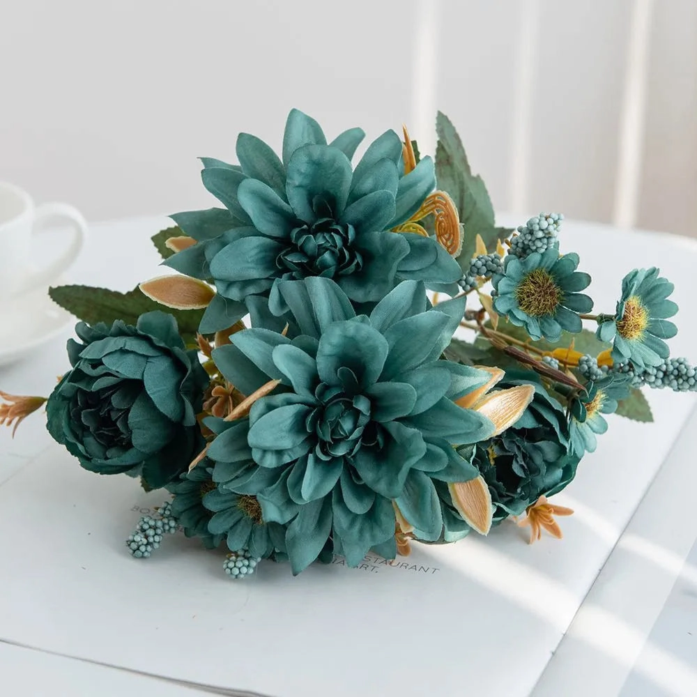 1Pc Hot Sale Artificial Flower Silk Dahlia Rose Daisy Decor