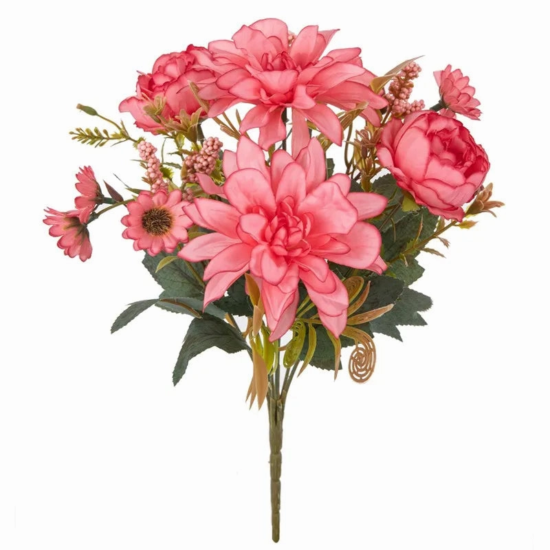 1Pc Hot Sale Artificial Flower Silk Dahlia Rose Daisy Decor