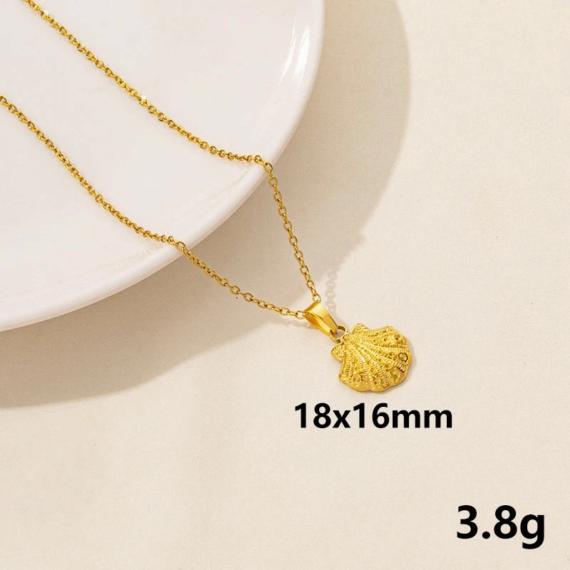 1Pc Stainless Steel Textured Starfish Pendant Necklace for Sea Animal Lovers