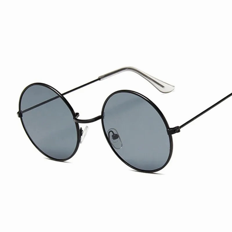 2019 Retro Round Pink Sunglasses Woman Alloy Mirror Style