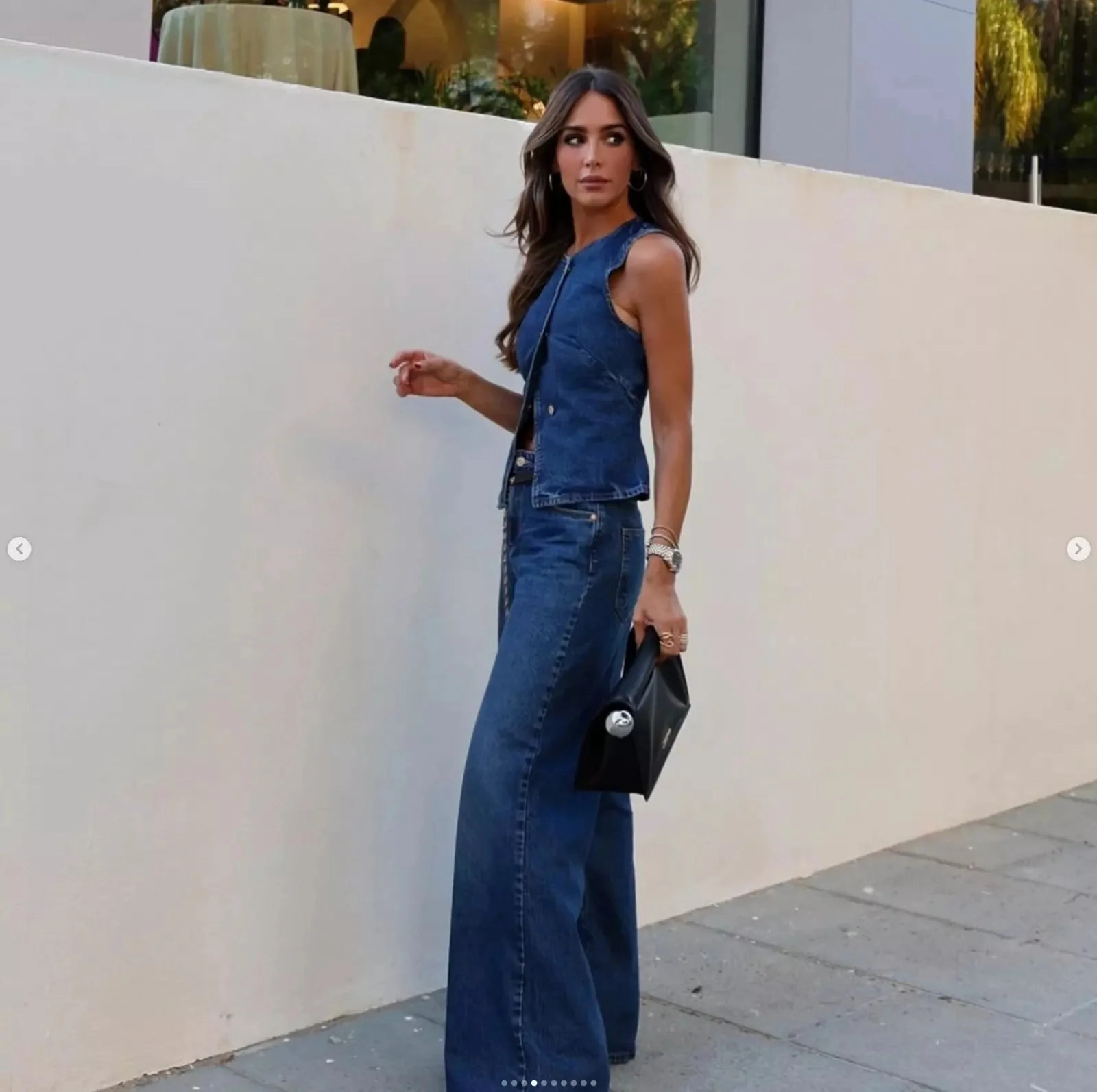 2025 Women Two Piece Set Fashion Sleeveless Slim Vest and Wide Leg Denim Pants Casual Suit for Streetwear and Daily Wear
