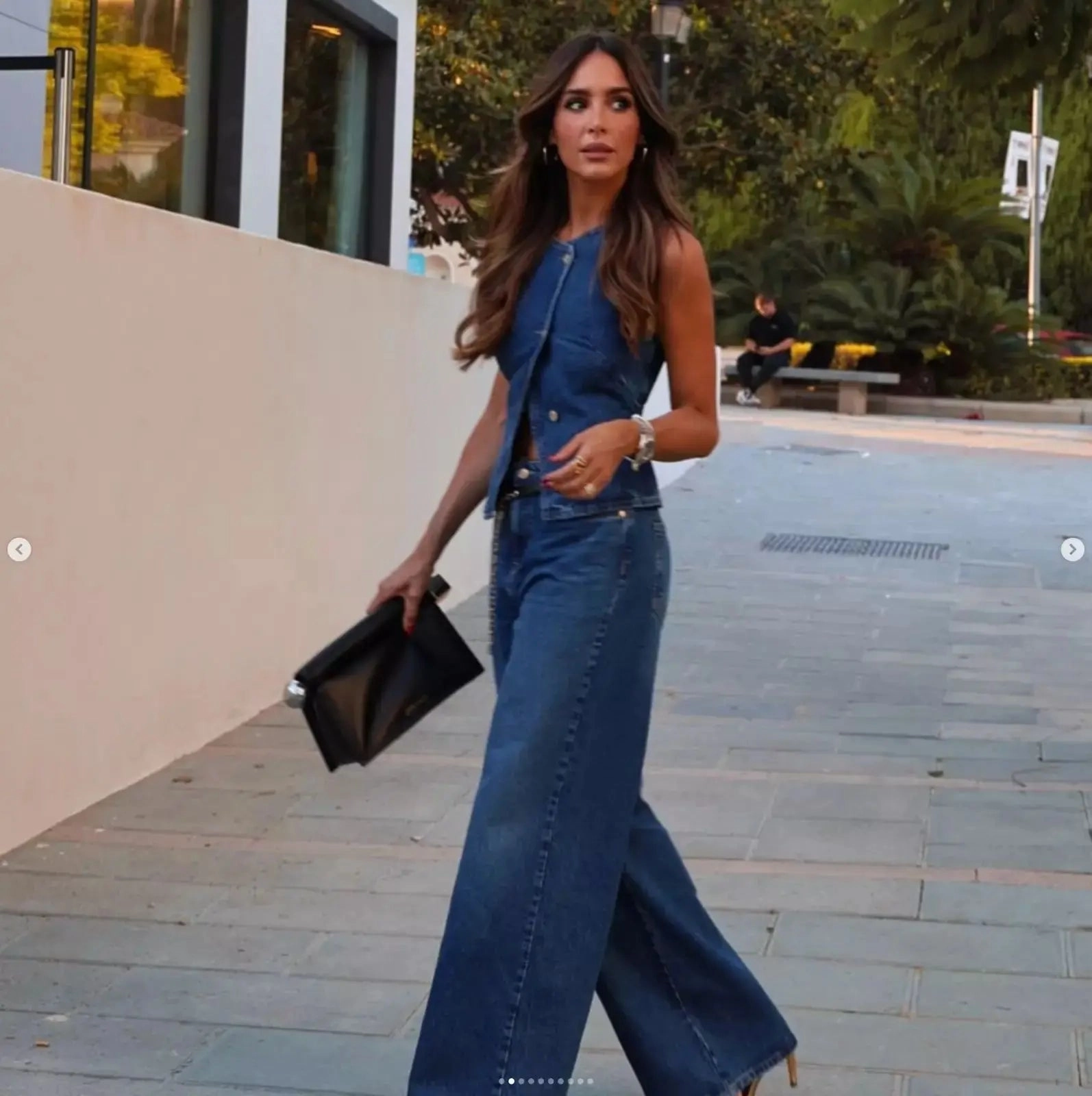 2025 Women Two Piece Set Fashion Sleeveless Slim Vest and Wide Leg Denim Pants Casual Suit for Streetwear and Daily Wear