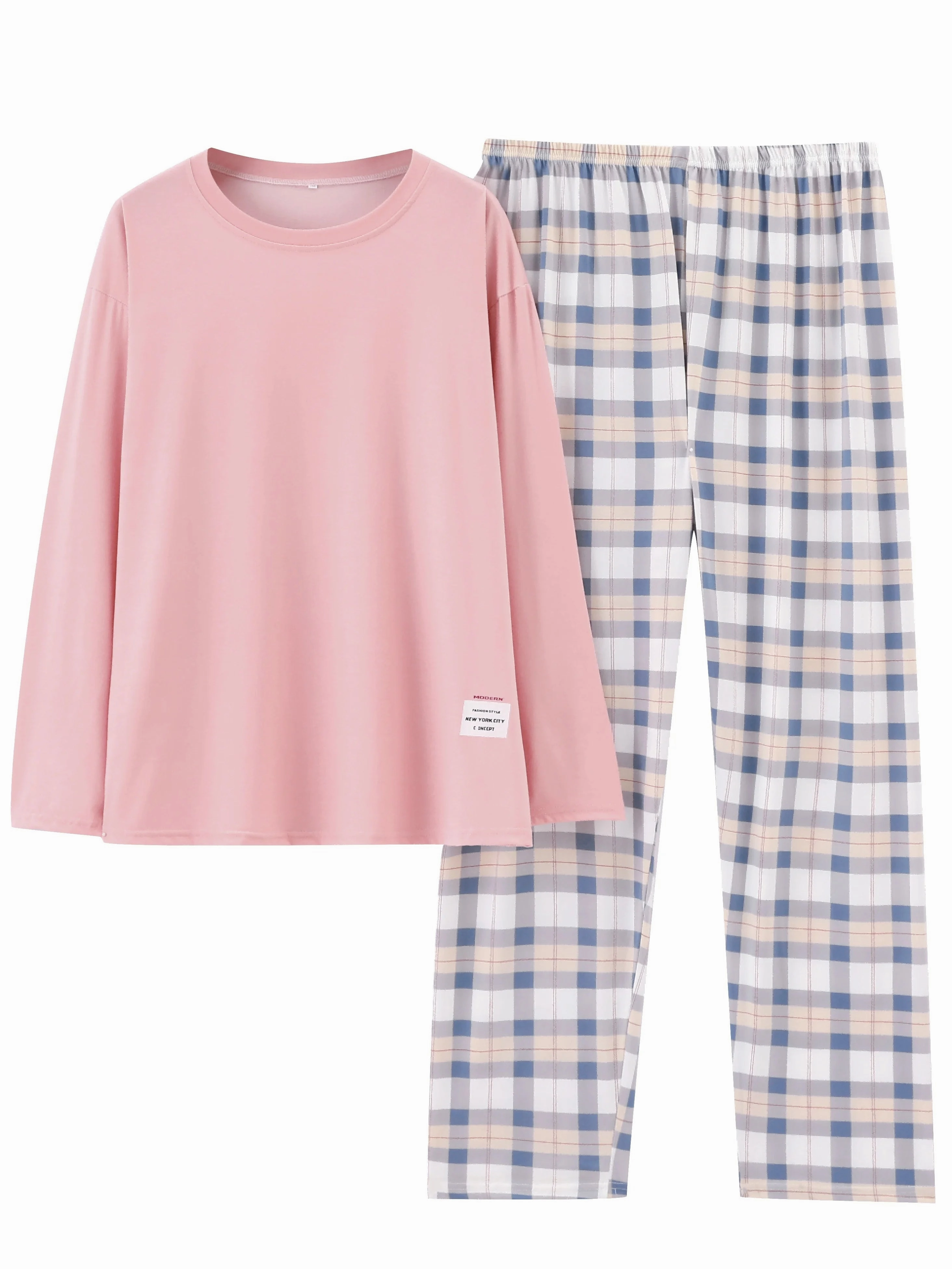 2-Piece Spring and Autumn Pajamas Set for Women Long Sleeve Casual Sleepwear Loungewear Pijama Set