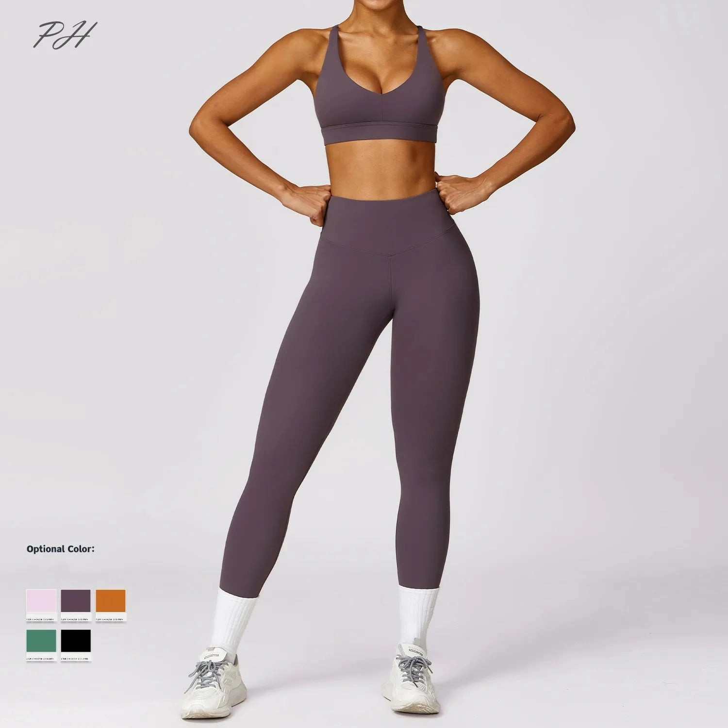 2Pcs Fitness Set Women Breathable Gym Yoga Sportwear Suit