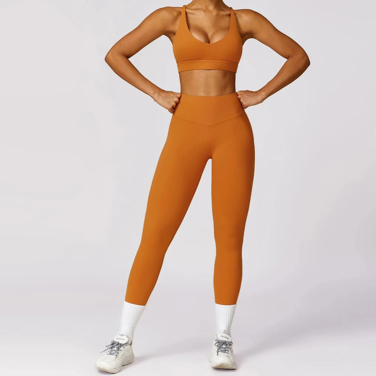 2Pcs Fitness Set Women Breathable Gym Yoga Sportwear Suit
