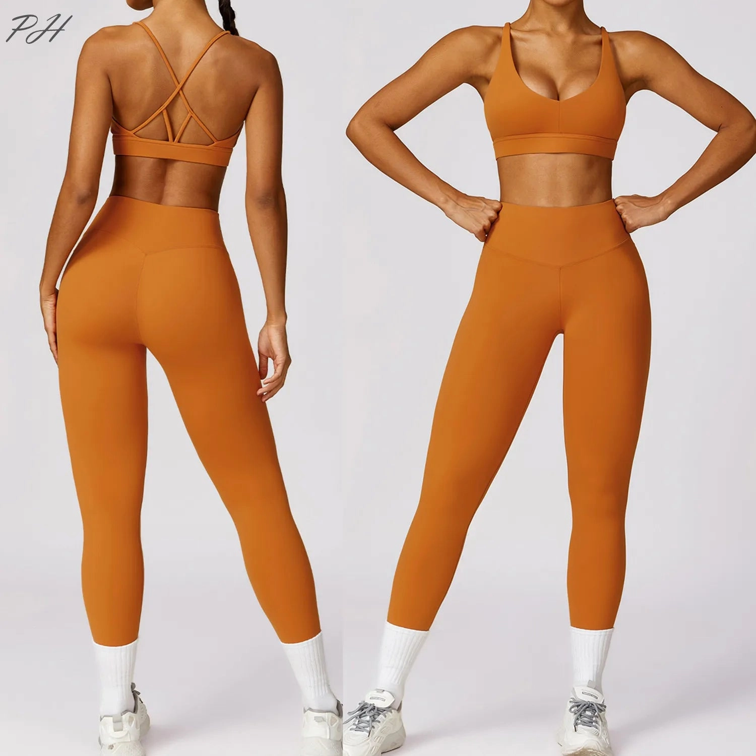 2Pcs Fitness Set Women Breathable Gym Yoga Sportwear Suit