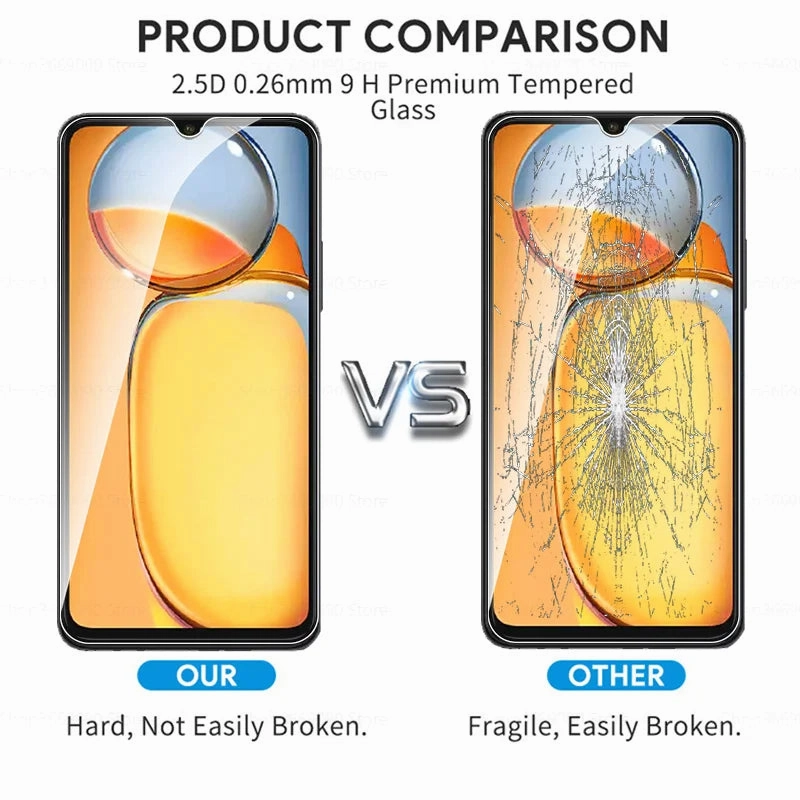 2PCS HD Tempered Glass Case For Xiaomi Redmi 13C Screen Protectors - Durable Scratch Resistant Protective Film Cover