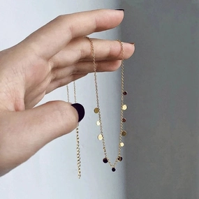 316L Simple Stainless Steel Round Small Necklace for Women