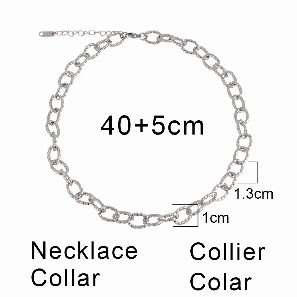 316L Stainless Steel Gold Color Thick Chain Choker Necklace