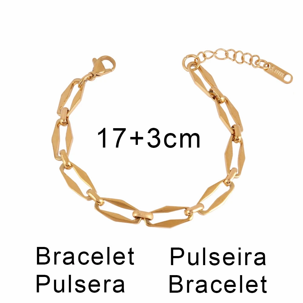 316L Stainless Steel Gold Color Thick Chain Choker Necklace