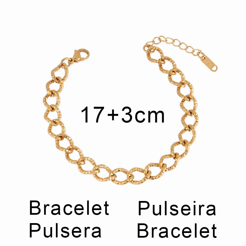 316L Stainless Steel Gold Color Thick Chain Choker Necklace