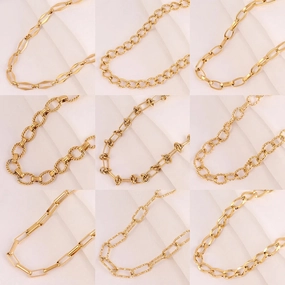 316L Stainless Steel Gold Color Thick Chain Choker Necklace