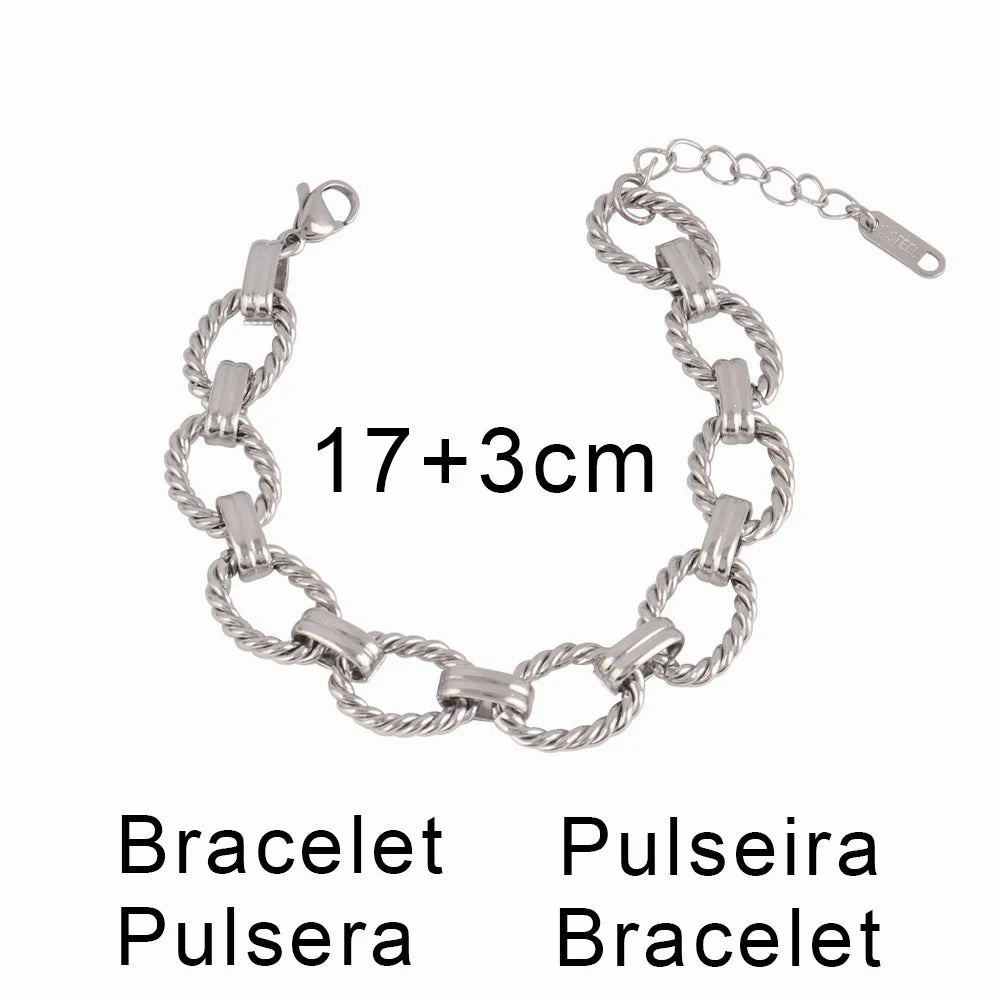316L Stainless Steel Gold Color Thick Chain Choker Necklace
