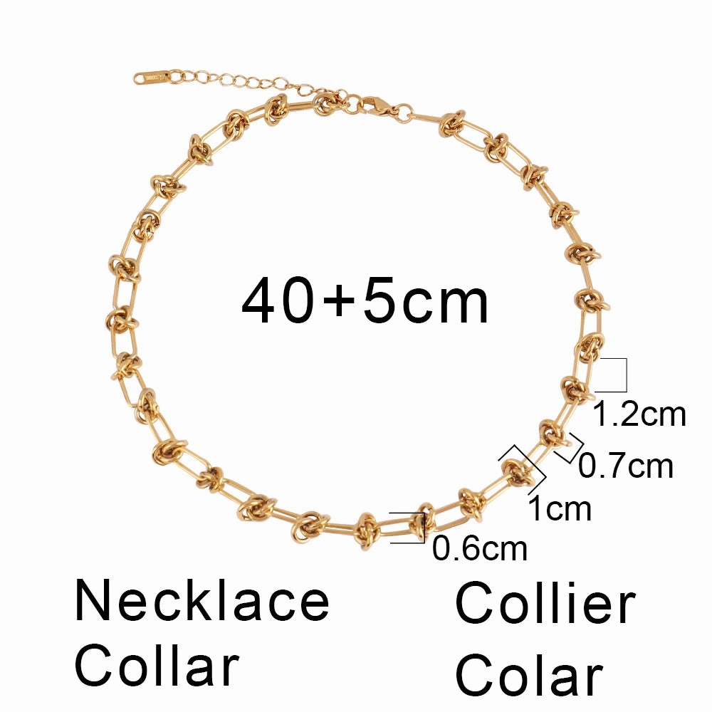 316L Stainless Steel Gold Color Thick Chain Choker Necklace