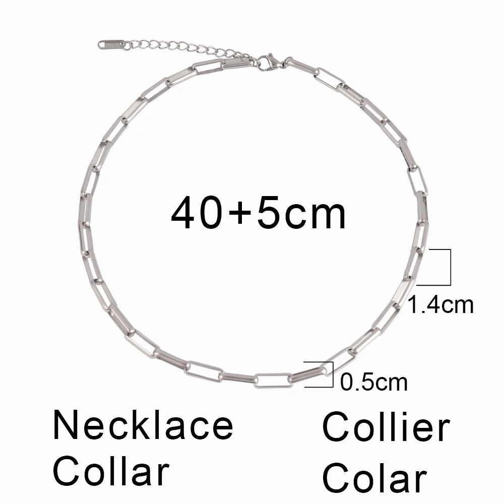 316L Stainless Steel Gold Color Thick Chain Choker Necklace