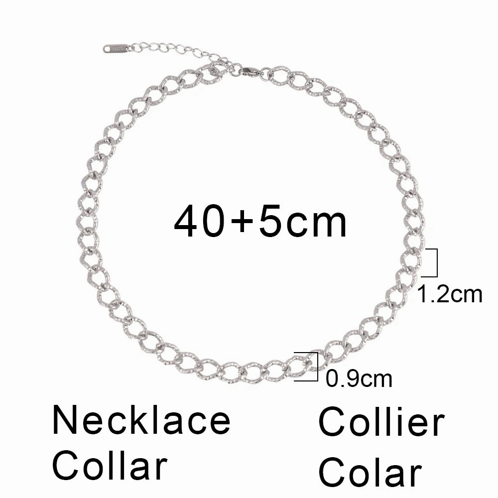 316L Stainless Steel Gold Color Thick Chain Choker Necklace