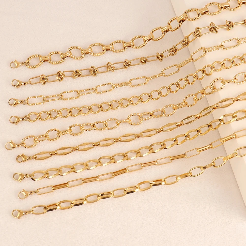 316L Stainless Steel Gold Color Thick Chain Choker Necklace