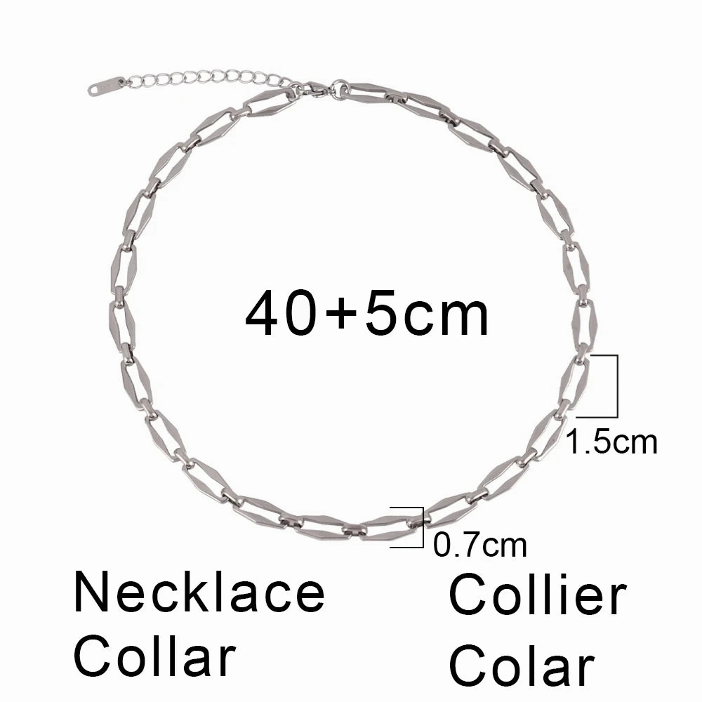 316L Stainless Steel Gold Color Thick Chain Choker Necklace