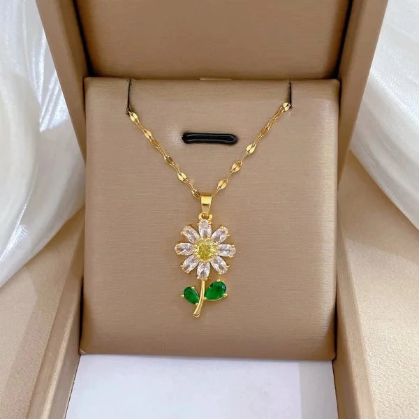 316L Stainless Steel Sun Pendant Necklace For Women Fashionable Jewelry Gift
