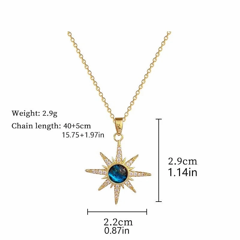 316L Stainless Steel Sun Pendant Necklace For Women Fashionable Jewelry Gift
