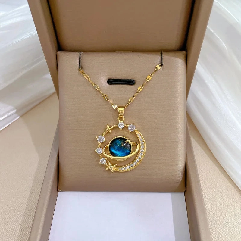 316L Stainless Steel Sun Pendant Necklace For Women Fashionable Jewelry Gift
