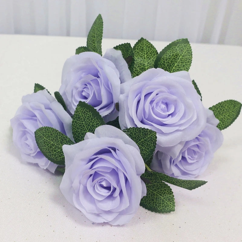 34cm Rose Silk Artificial Flowers Small Bouquet 5 Head Fake Flower Wedding Decoration Indoor DIY Supplies