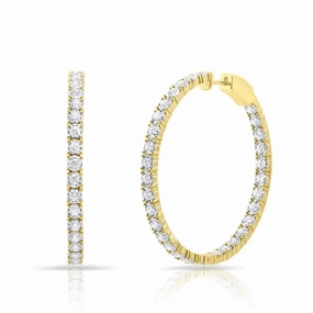 35MM Medium Sized CZ Hoop Earring With Iced Out Bling