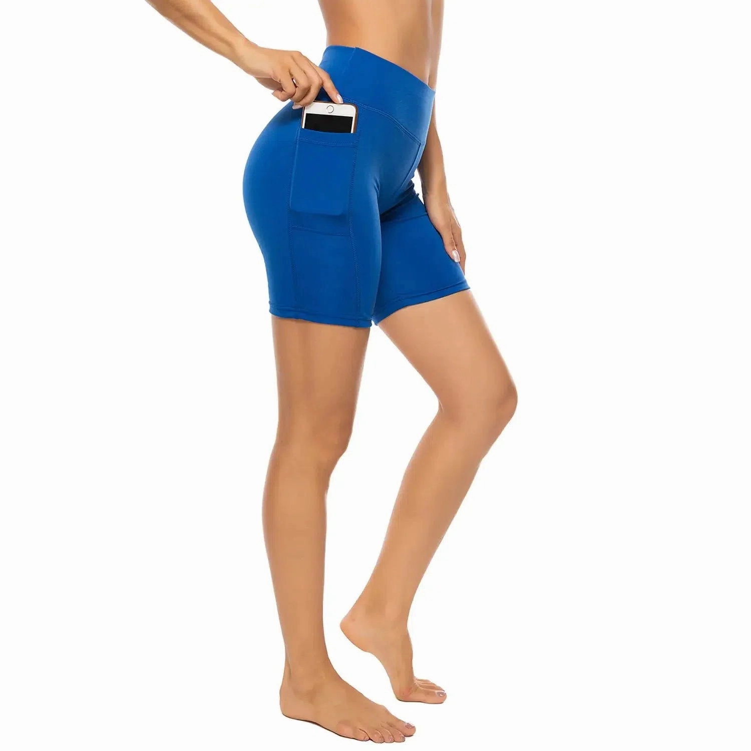 3/4 Sport Pants Women Pockets High Waist Capris Leggings