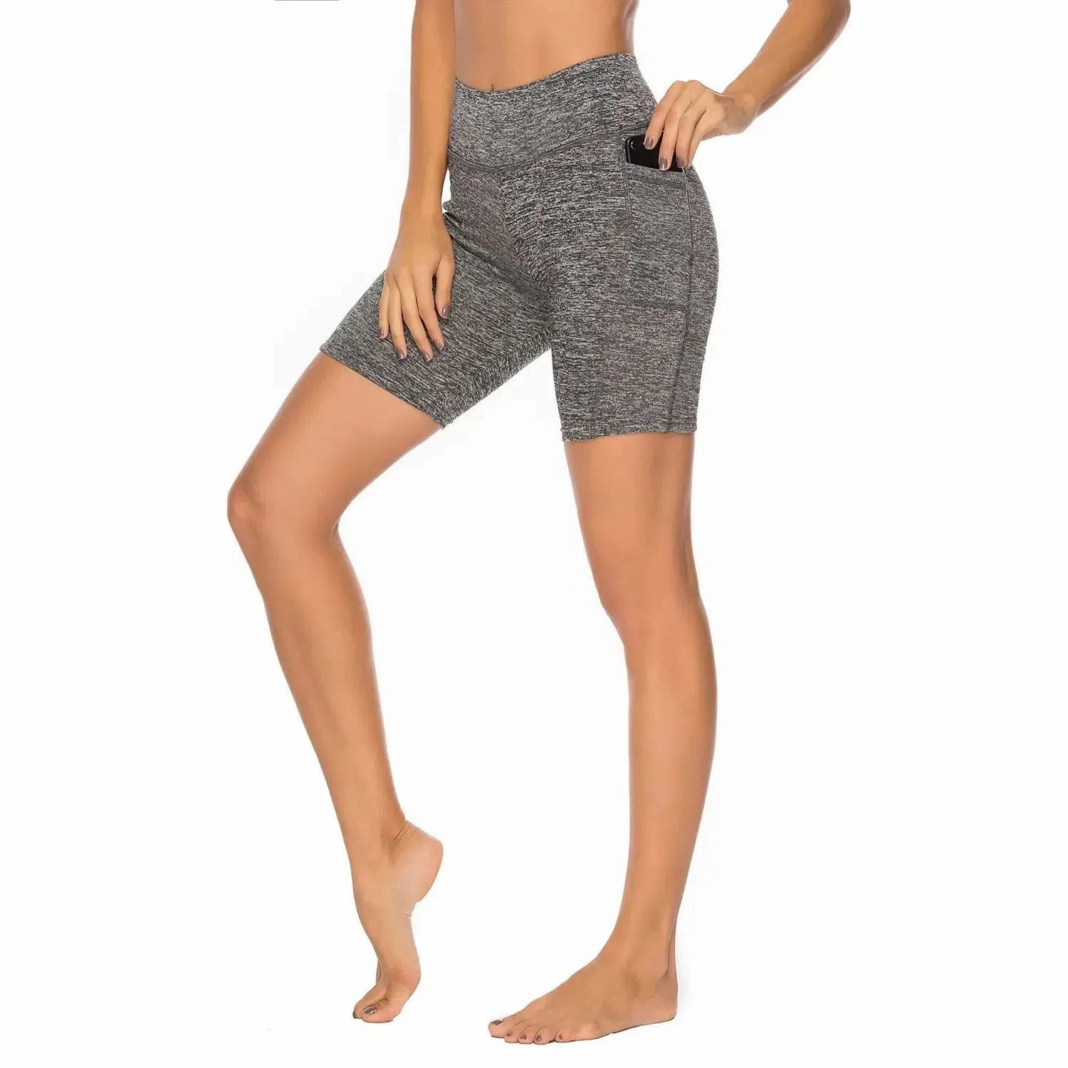 3/4 Sport Pants Women Pockets High Waist Capris Leggings