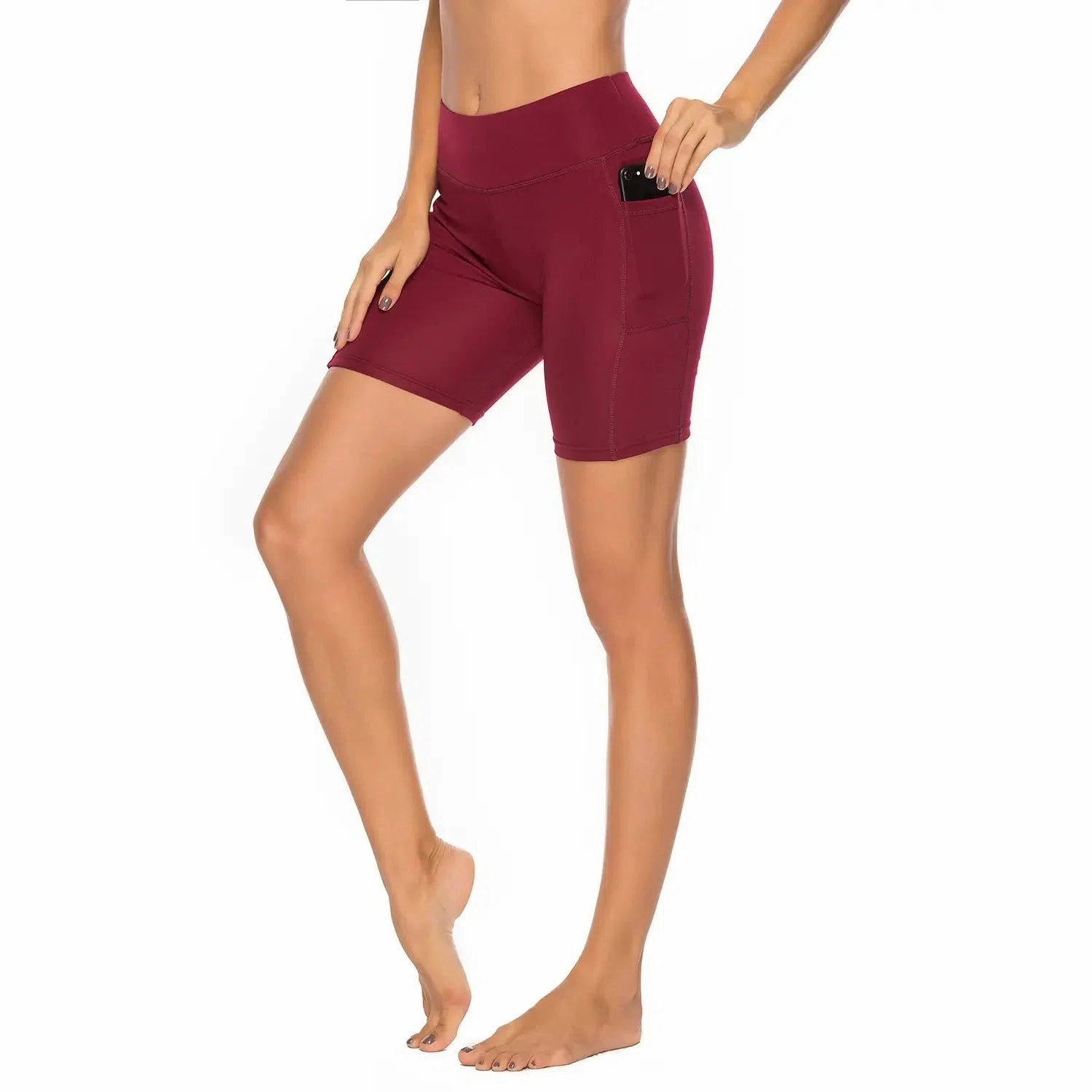 3/4 Sport Pants Women Pockets High Waist Capris Leggings