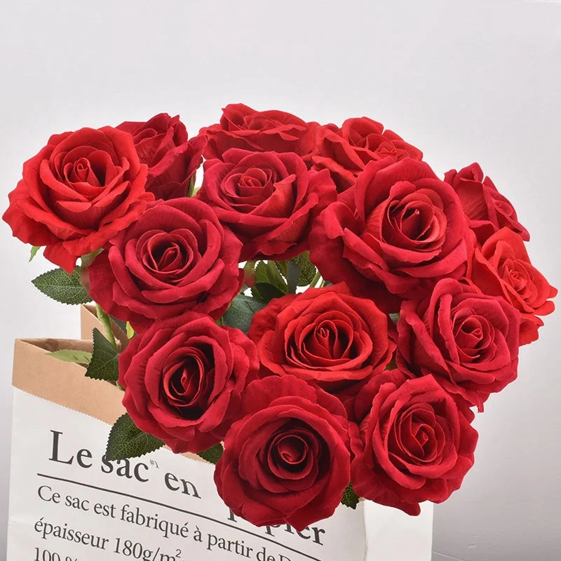 3/5/10/20pcs Roses Artificial Flowers for Home Wedding Decor