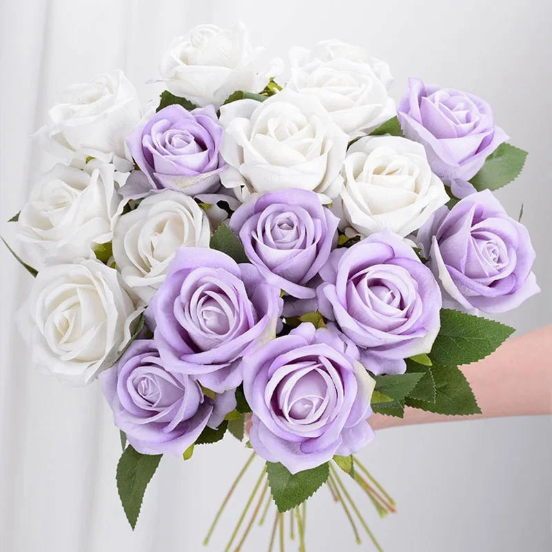 3/5/10/20pcs Roses Artificial Flowers Real Touch Red Roses Decor